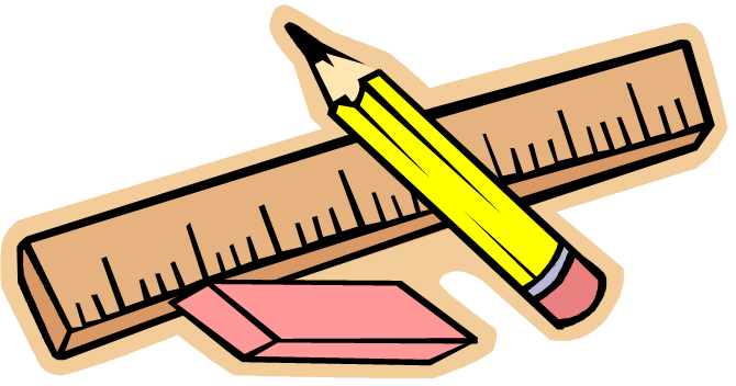 pencil, ruler and eraser